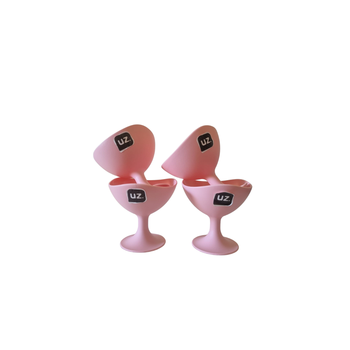 Kit 4 taças para sobremesa sorvete frutas 300ml rosa Uz
